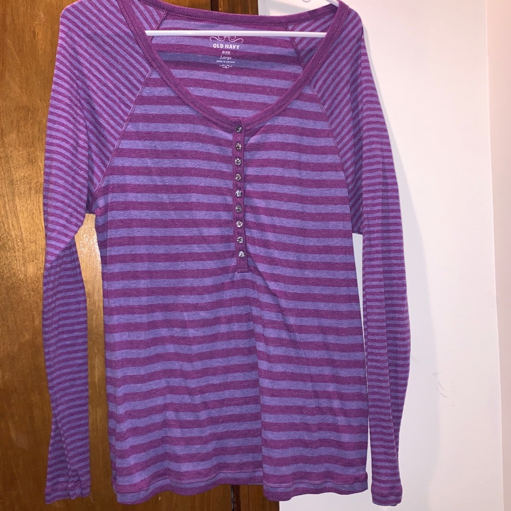 Purple striped top
